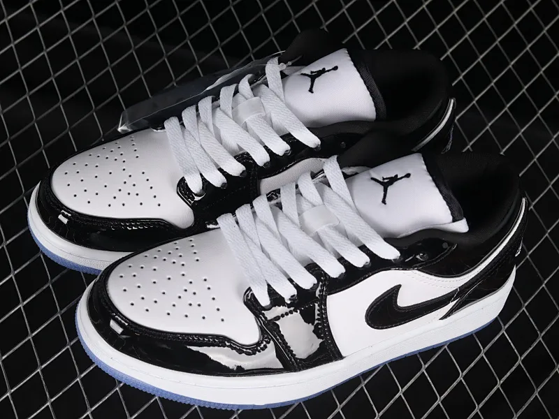 All categories Air Jordan Jordan series basketball shoes Air Jordan 1 Low Air Jordan 1 Low "Concord" AJ1 Joe 1 Concord black and white patent leather low-top basketball shoes DV1309-100
